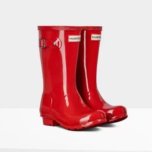 Hunter red rain boots kids size 13